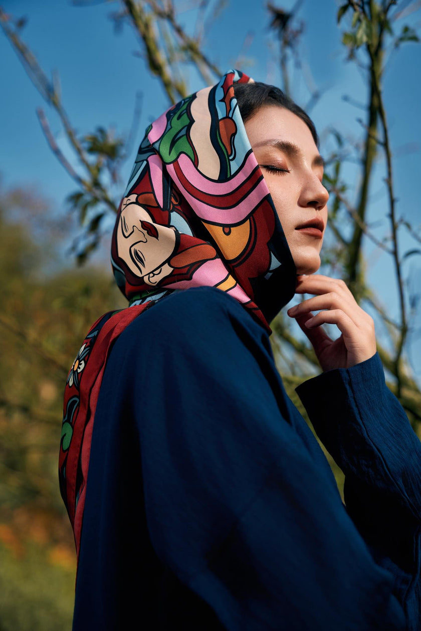 Dream of Dragons and Fairies Silk Scarf