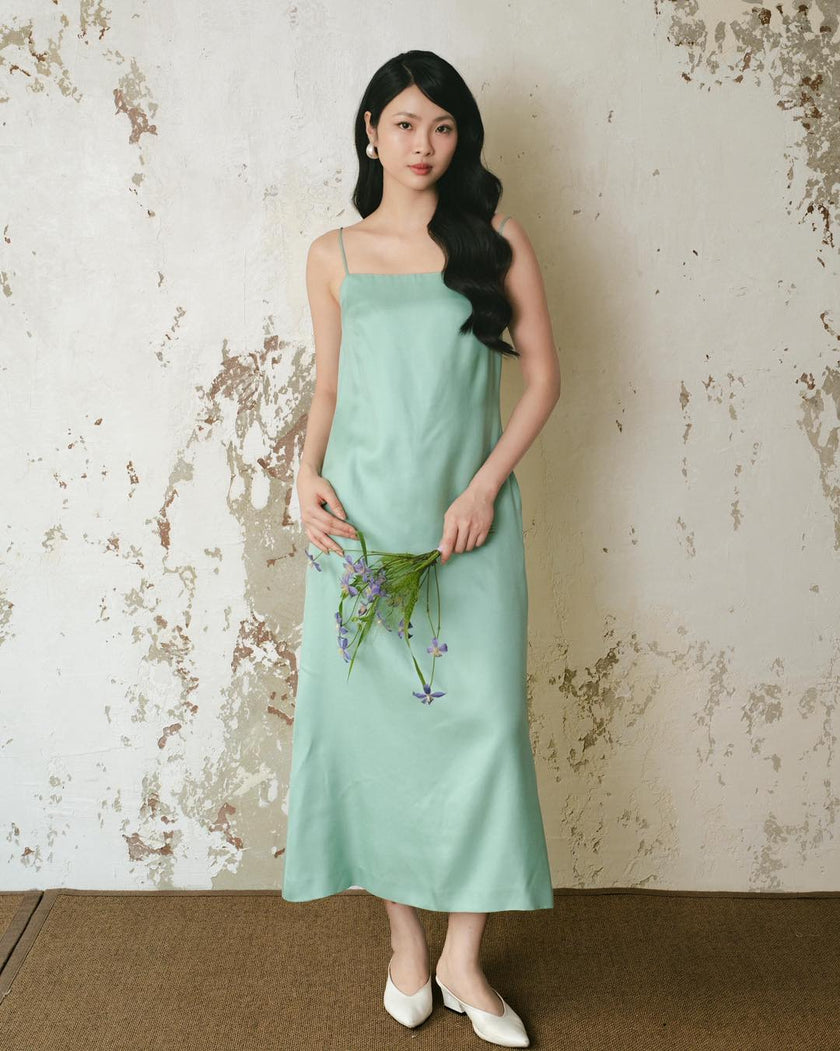 Luxury Silk Spaghetti Strap Dress-