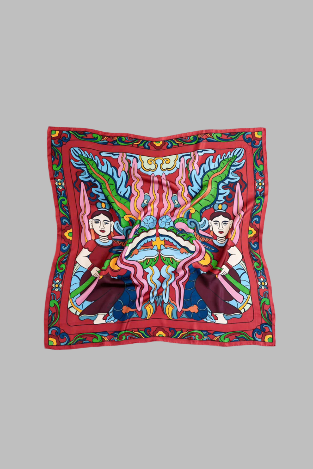 Dream of Dragons and Fairies Silk Scarf