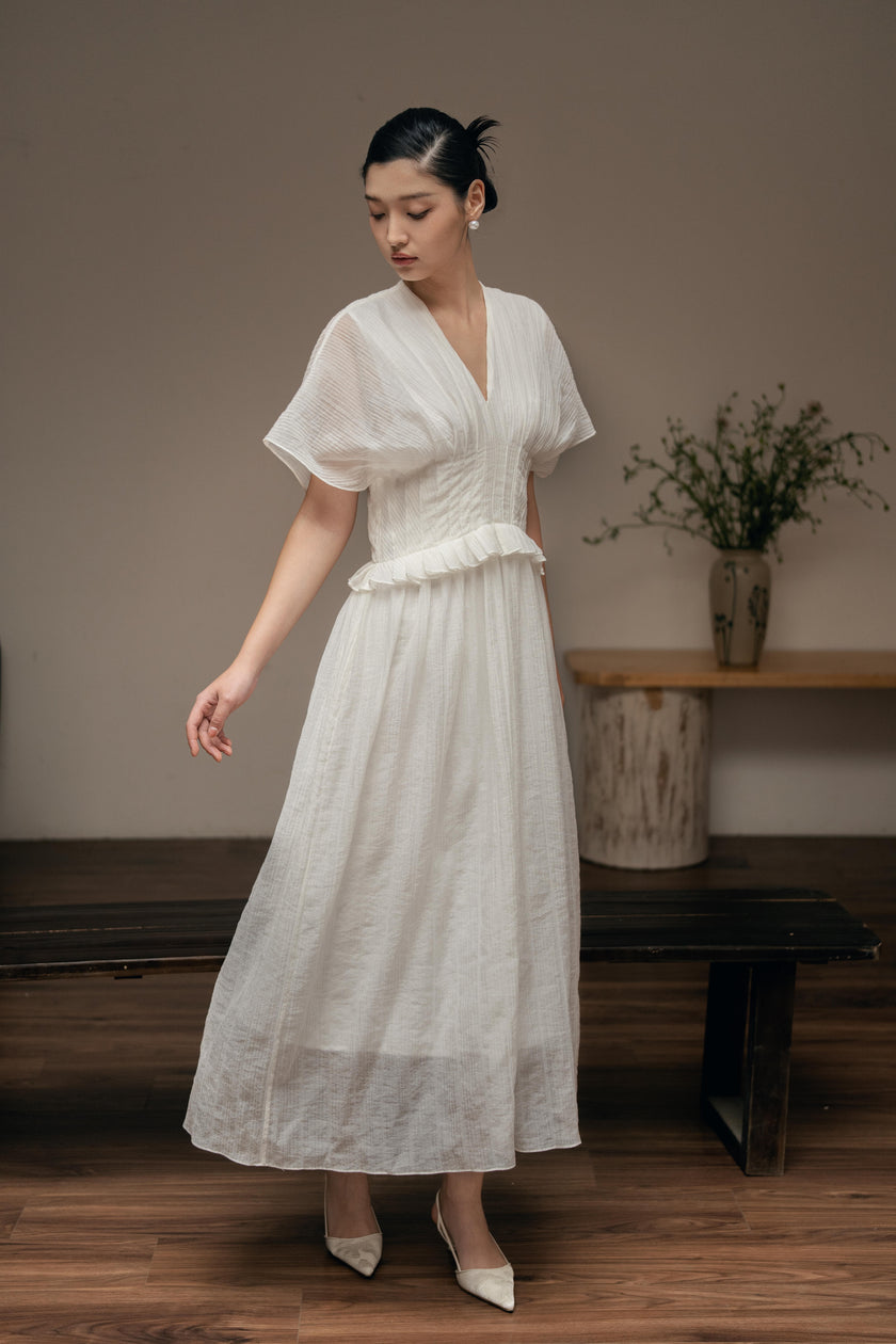 Dandelion Flowy Ruched Midi Dress