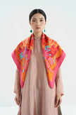 The Pomegranate Blossom Silk Scarf - Pink - Size 90x90