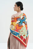 The Jade Maiden's Harmony Silk Scarf - Size 90x90