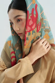 The Serenity Of Buddha's Hand Silk Scarf - Moss Brown - Size 90x90