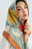 The Fullfillment Of Fortune Silk Scarf - Orange - Size 90x90